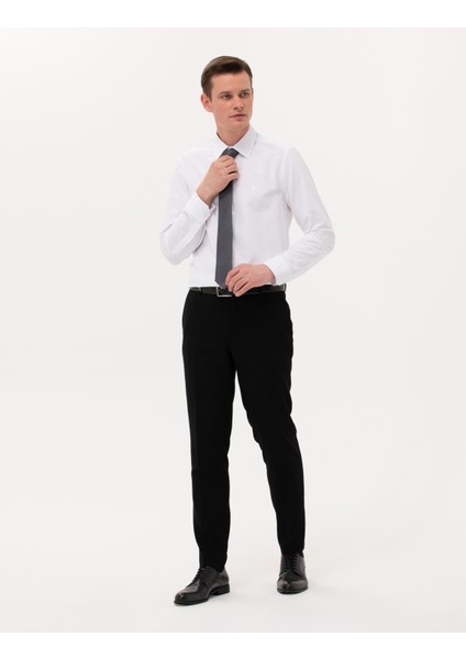 Erkek Beyaz Slim Fit Uzun Kollu Basic Gömlek 50277786-VR013