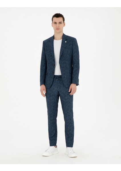 Erkek Açık Lacivert Slim Fit Takım Elbise 50285256-Vr059