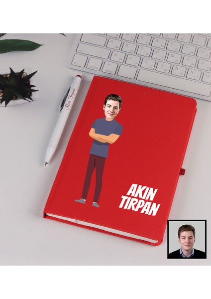 Kişiye Özel Karikatür Tasarım Defter Kalem Seti 91343