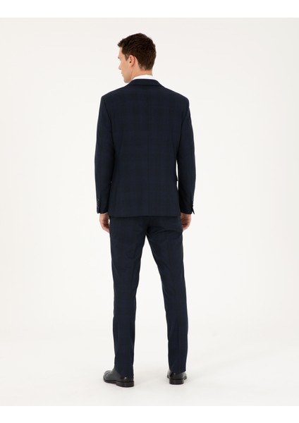 Erkek Lacivert Slim Fit Takım Elbise 50295226-Vr033