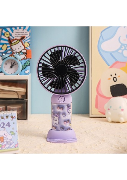 3D Karikatür El Fanı Mini Elektrikli Fan USB Şarj Taşınabilir Ofis Masaüstü Küçük Fan (Yurt Dışından)