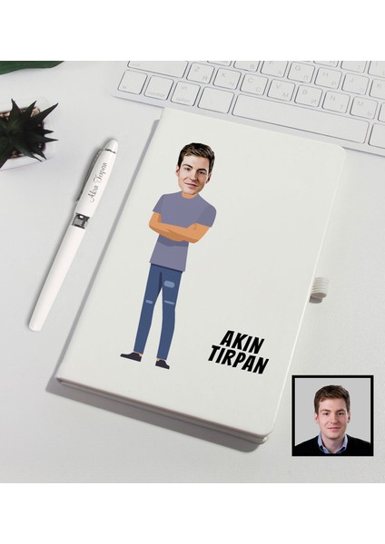Kişiye Özel Karikatür Tasarım Defter Kalem Seti 91332