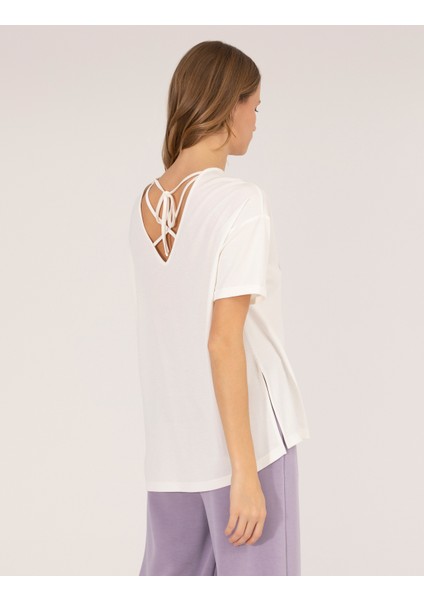 Kadın Ekru Oversize Tişört 50263618-VR019 indirimleri