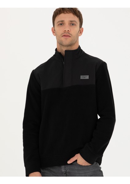 Erkek Siyah Regular Fit Sweatshirt 50271771-Vr046