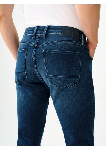 Erkek Jean Pantolon Koyu Mavi LF2037024 Ricardo Slim Fit indirimleri