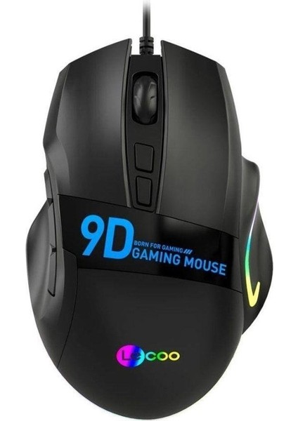 BYARS-MS130 Kablolu Rgb LED Aydınlatmalı 7200DPI 9 Makro Tuşlu 500hz Gaming Mouse Siyah Byarsbilişim