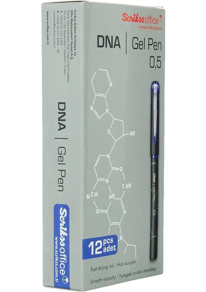 Byars-Office Dna Jel Tükenmez Kalem 12'li Ambalaj Mavi 0.5 mm Byarsbilişim