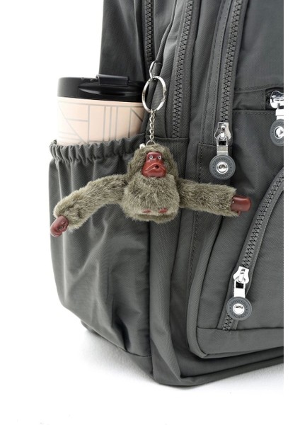 Unisex Suya Dayanıklı Krinkıl Kumaş Çok Gözlü Orta Boy Laptop Okul ve Sırt Çantası Gri indirimleri