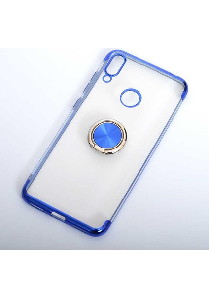 Huawei Y7 2019 Kılıf Gess Kenarları Renkli Yüzük Aparatlı Kılıf