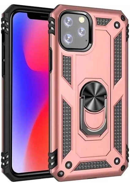 iPhone 11 Pro Kılıf Vega Tank Sert Yüzüklü Standlı Zırh Koruma Kapak