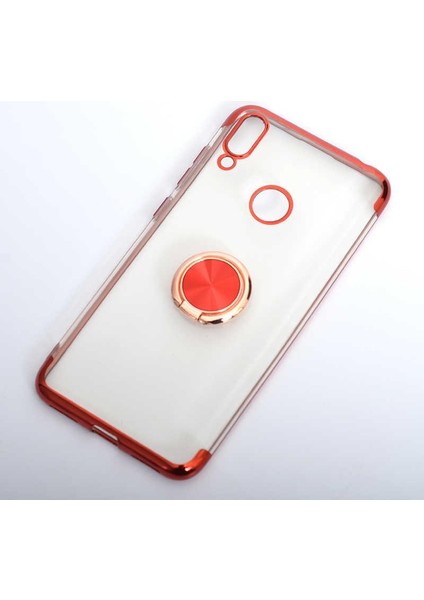 Huawei Y7 2019 Kılıf Gess Kenarları Renkli Yüzük Aparatlı Kılıf