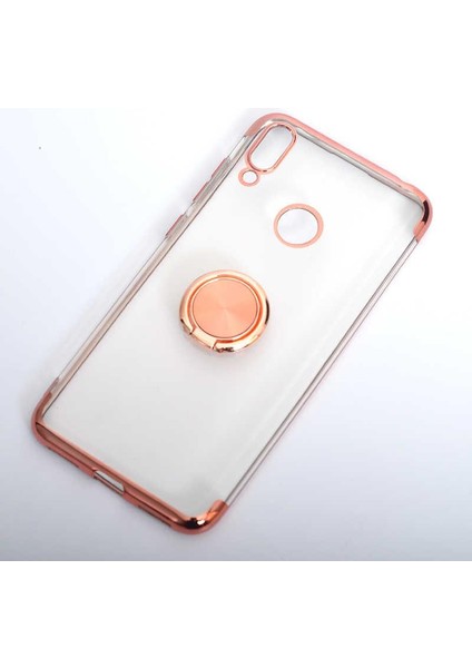 Huawei Y7 2019 Kılıf Gess Kenarları Renkli Yüzük Aparatlı Kılıf
