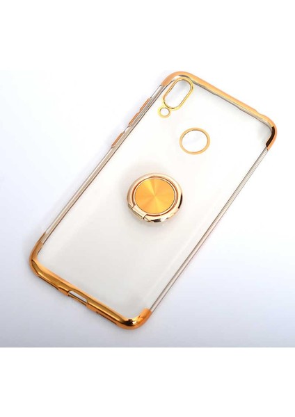Huawei Y7 2019 Kılıf Gess Kenarları Renkli Yüzük Aparatlı Kılıf