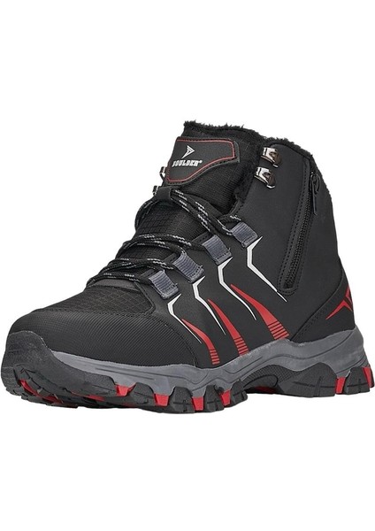 Erkek İçi Yünlü Fermuarlı Su İtici Trekking Outdoor Bot SİYAH-KIRMIZI modelleri