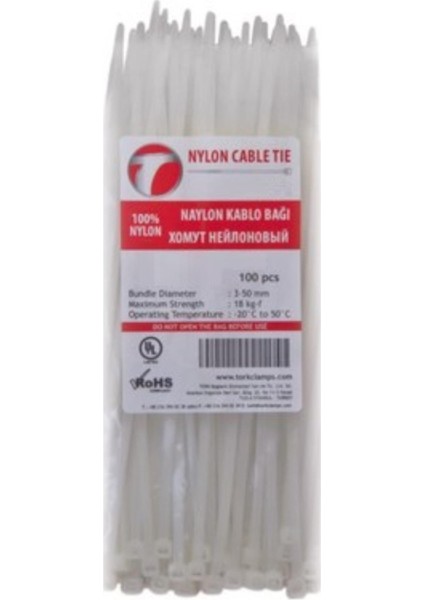 Kablo Bağı 2.5X200 (Beyaz) fiyatları