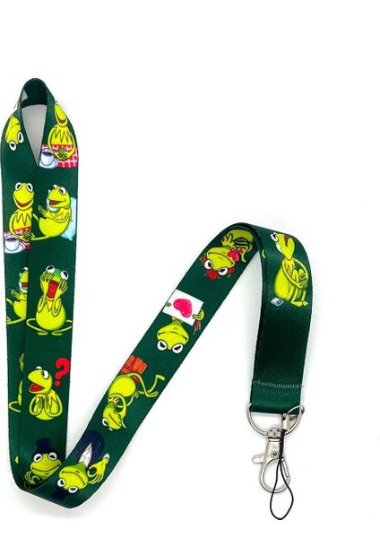 Susam Sokağı Kurbağa Kermit Temalı Boyun İpi Kart Askısı