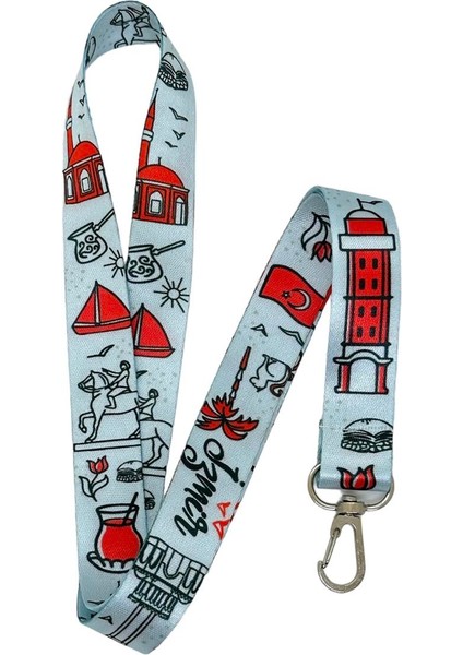 İzmir Şehir Figürleri Konsept Görseller Temalı Boyun İpi Kart Askısı