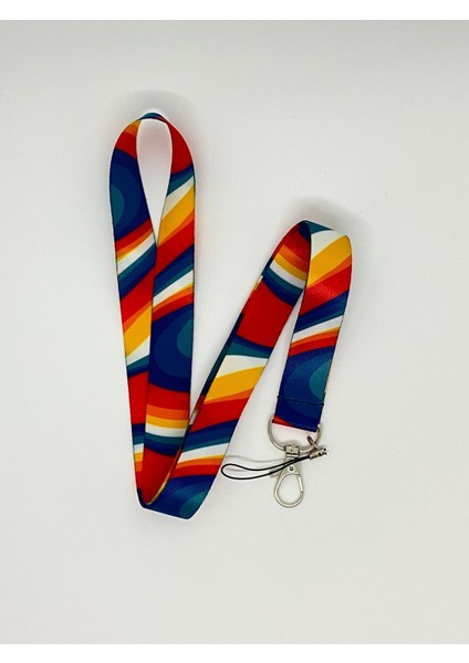 Rengarenk Temalı Boyun İpi Kart Askısı