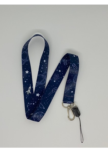Galaksi Temalı Boyun İpi Kart Askısı