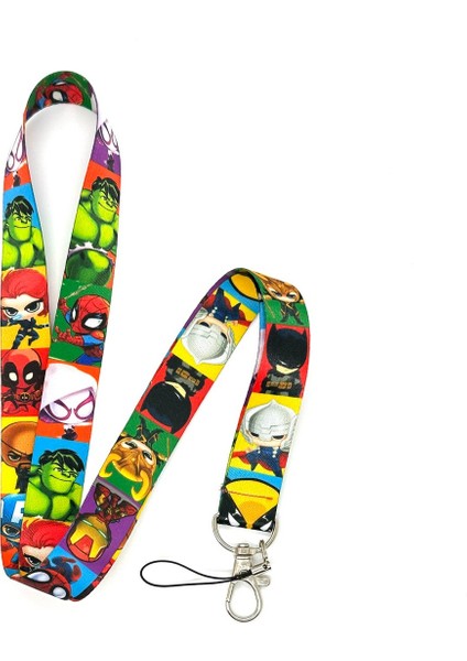 Avengrs Yavru Karakterler Temalı Boyun İpi Kart Askısı Telefon Askısı