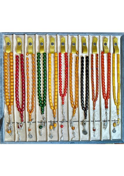 3 Adet Kaliteli Toz Kehribar Tesbih Karışık Renk ve Model T-470 fiyatları