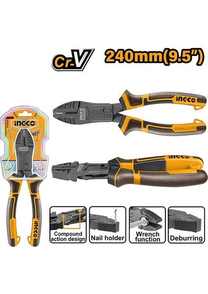HCCP58240 Profesyonel Kombine Pense 240 mm