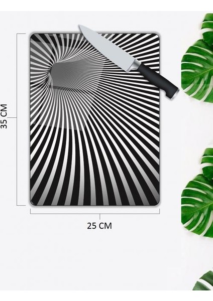 Shopping Haven Siyah&amp;beyaz Desen Cam Kesme Tablası | Hediyelik, Dekoratif, Ofis, Mutfak