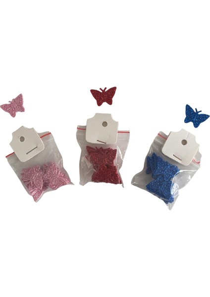 simli eva minik kelebek parti- pasta cupcake kürdan süsü etkinlikler ıçin modelleri