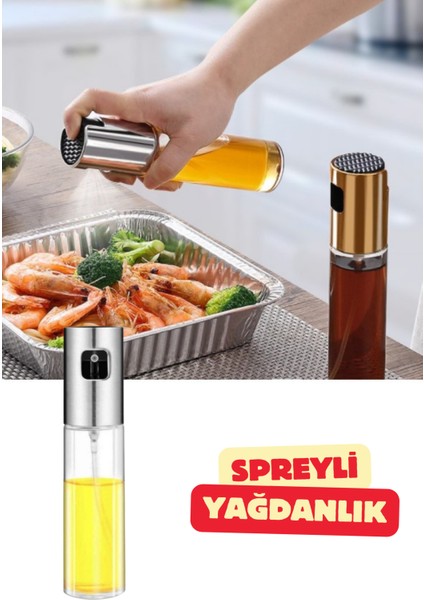 Spreyli Cam Yağdanlık Yağ Sirke Limon Püskürtme Yağdanlığı 100 ml