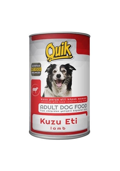 Quik Kuzu Etli Yetişkin Köpek Konserve Maması 415 gr - PIMN-001 - Petshopundan
