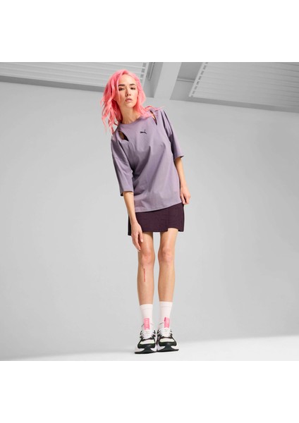 Kadın Mor Puma Dare To Oversized Cutout Tee Mor Kadın T-Shirt modelleri