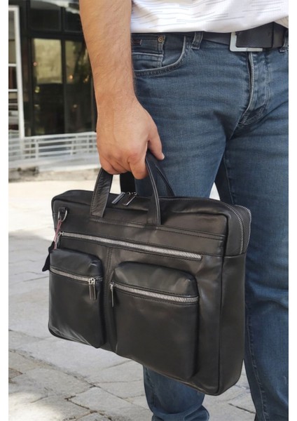 Hakiki Deri Evrak Portföy Laptop Çantası LD506