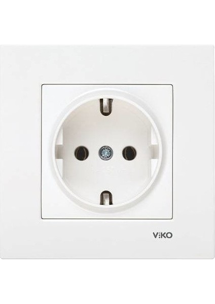 VİKO KARRE BEYAZ TOPRAKLI PRİZ (10 ADET)