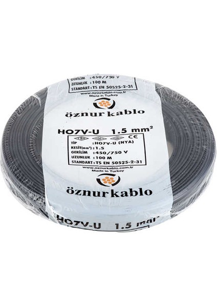 1,5 mm Nya Kablo - 100 Metre