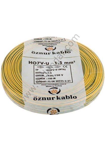 1,5 mm Nya Kablo - 100 Metre