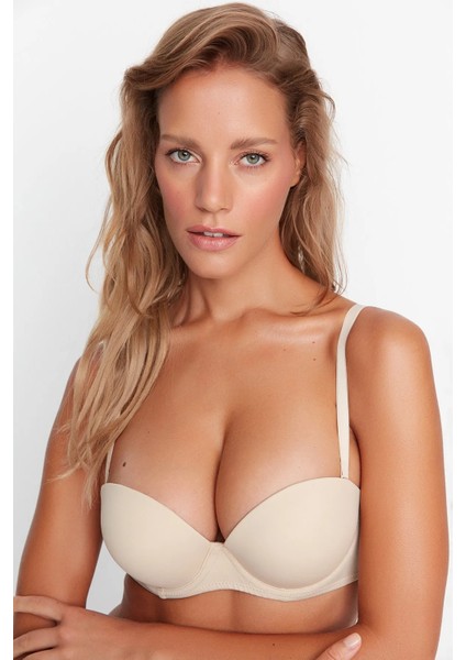 Ten Ip Askılı Ekstra Push-Up Tshirt Bra Örme Sütyen