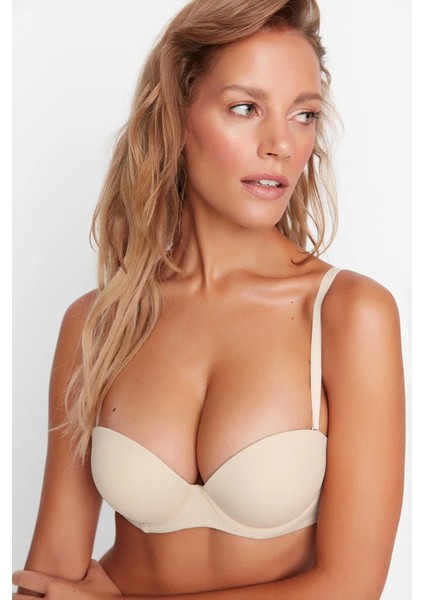 Ten Ip Askılı Ekstra Push-Up Tshirt Bra Örme Sütyen