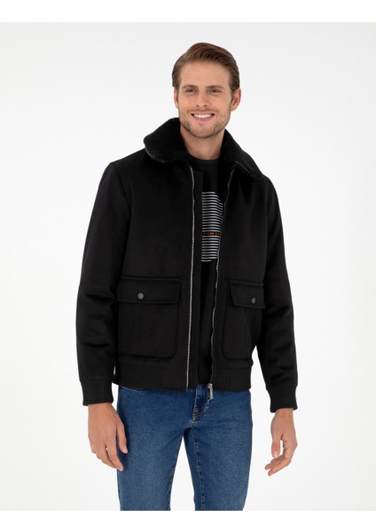 Erkek Siyah Kaşe Mont 50293328-VR046