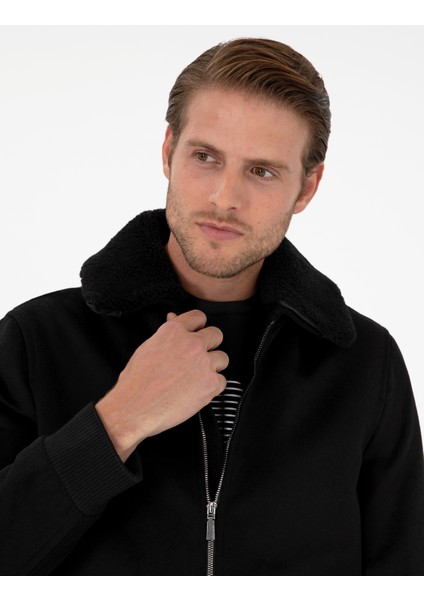 Erkek Siyah Kaşe Mont 50293328-VR046 fiyatları