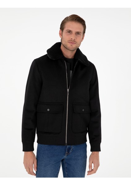 Erkek Siyah Kaşe Mont 50293328-VR046 modelleri