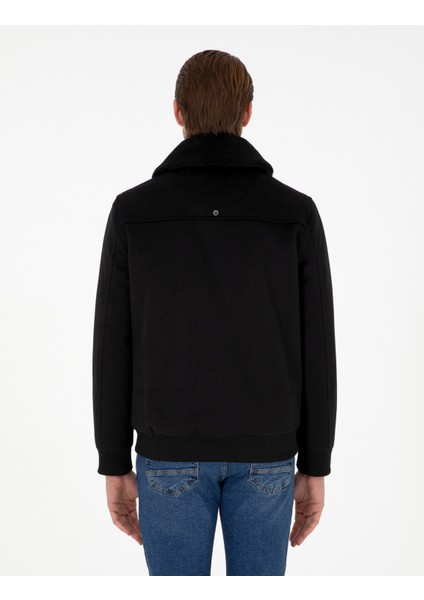 Erkek Siyah Kaşe Mont 50293328-VR046 indirimleri