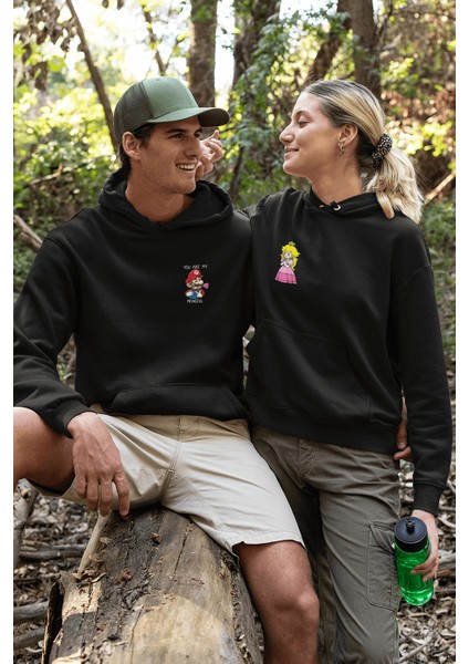 Mario ve Prenses Sevgili/çift/arkadaşlık 2'li Kapşonlu Sweatshirt Seti