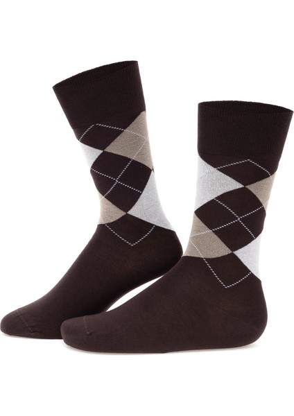 Erkek Erkek Bambu Karışımlı Kahverengi Soket Desenli Çorap 50299924-400