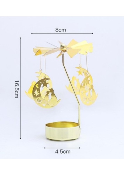 Altın Renkli Dönen Metal Mumluk Sevimli Kediler Tasarımlı fırsatları