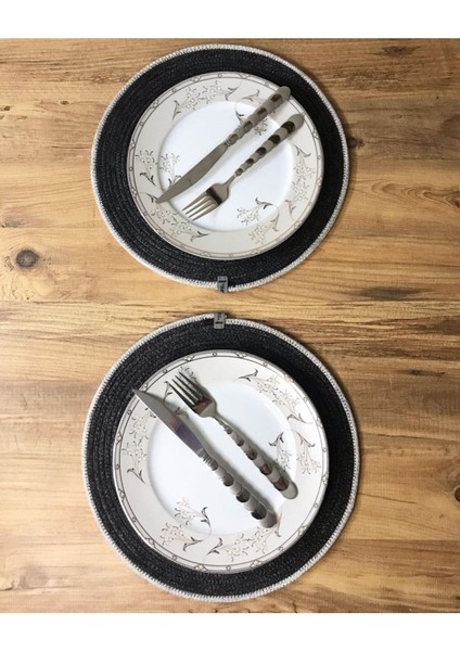 2 Adet Amerikan Servis, Supla Takımı, Tabak Altlığı, Silikonsuz, Makine Dikişli