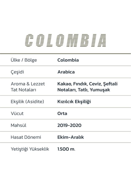 Single Origin Colombia Filtre Kahve 250 Gr.
