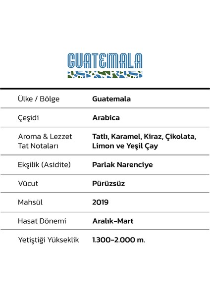 Filtre Kahve Single Origin Guatemala 250 Gr. (Öğütülmüş)