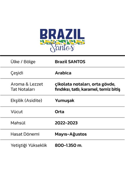 Filtre Kahve Single Origin Brazil Santos 250 Gr. (Öğütülmüş) modelleri