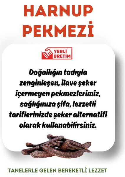 Doğal Katkısız Harnup Pekmezi 800 gr (Cam Kavanoz)