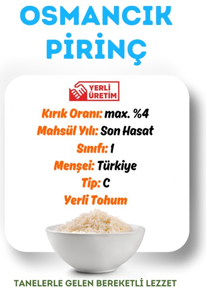 Doğal Yerli Üretim Osmancık Pirinç 2.5 kg